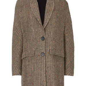 ASTR Chevron Print Keller Wool Coat